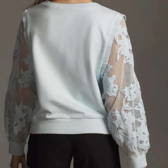 NWT Anthropologie Embroidered Cutwork Sweatshirt - Picture 4 of 5